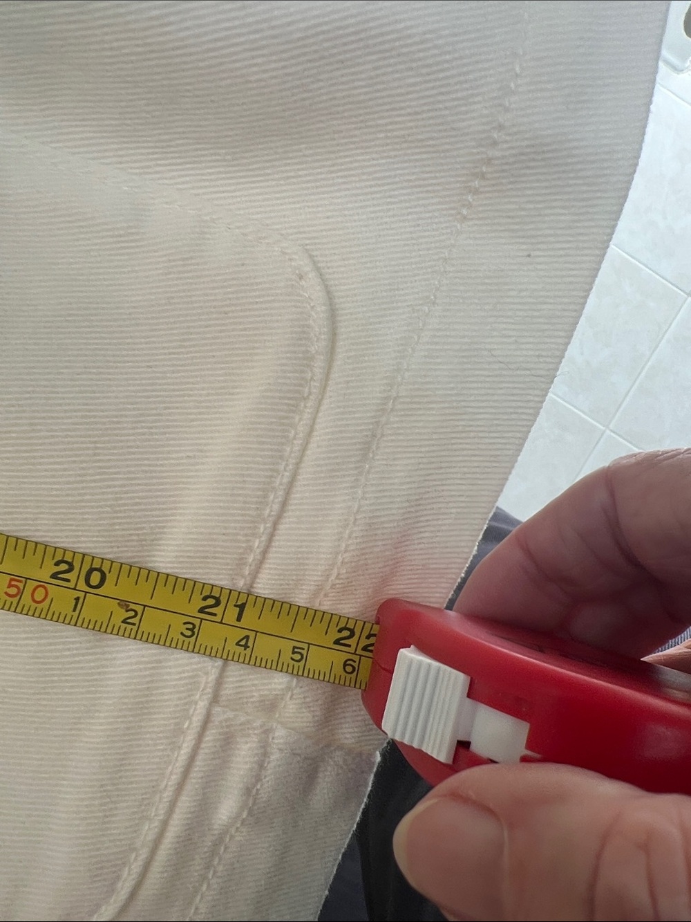 Ladies' Ivory Ruffle-Trim Button-Front Jean Jacket - Picture 7 of 9